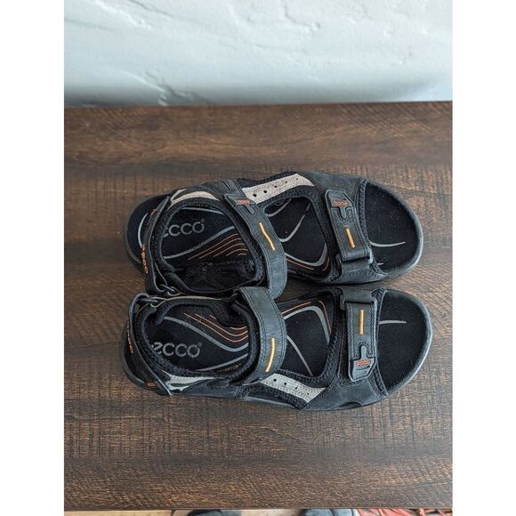Ecco Yucatan Black and Gray Leather Sport Strappy Sandals - Size 41 - Picture 5 of 9